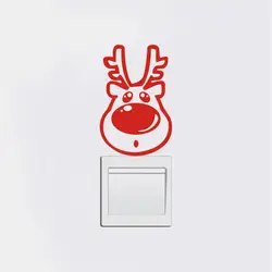 Олень-3 милый Рождественский олень винил Сменные наклейки обои животное из мультфильма стены Стикеры для домашнего декора