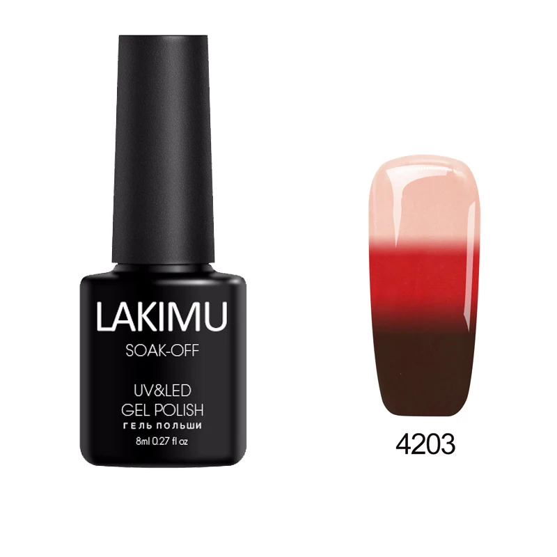 LAKIMU Nails Art УФ Гель-лак изменение температуры Цветной Гель-лак для ногтей длительное Замачивание Хамелеон термо гель лак - Цвет: 4203