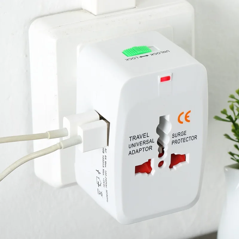 World Universal All-in-one Travel AC Power Adapter Converter to US EU AU UK Plug