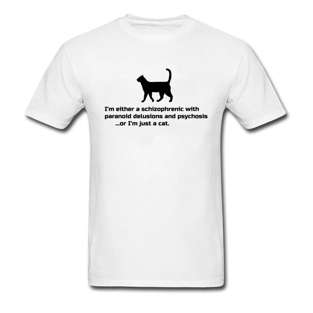 Cat psychology Summer/Autumn All Cotton O-Neck Tees Short Sleeve Casual Sweatshirts New Design Funny Top T-shirts Cat psychology white