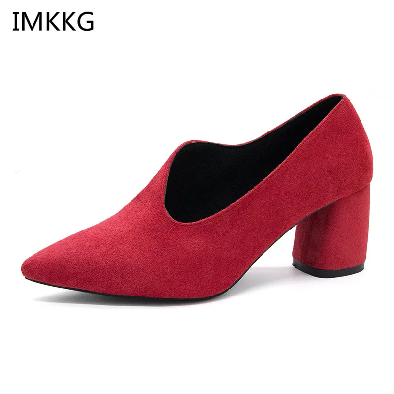 

Women's Shoes 6.5 cm Square Heel sexy woman pumps Summer Mujer Zapato Office High Heel Femme Chaussure Q540