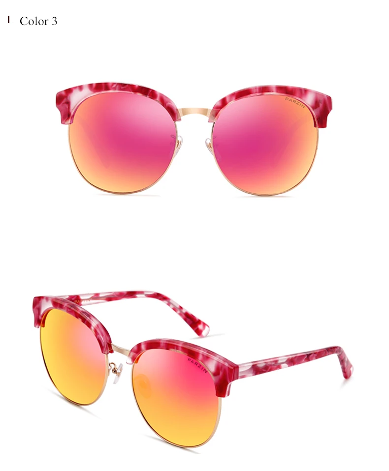Бренд parzin поляризационные Для женщин солнцезащитные очки Классика Ретро Цветочный Пластик Титан большой защитная рамка анти UV400 2018 новое