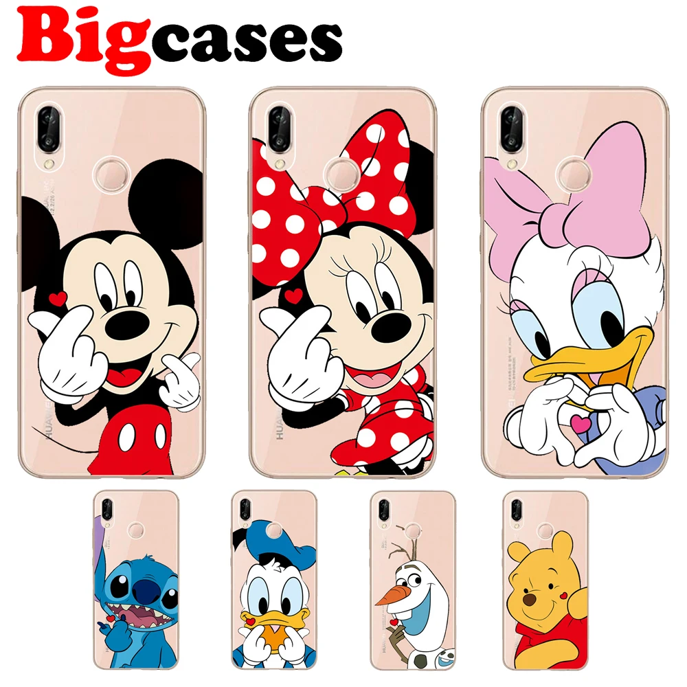 

For Huawei P20 Lite Case Cover 5.84" Soft TPU Silicone Fundas Cartoon Minnie Mickey Mouse Nova 3e Printed Protective Phone Shell