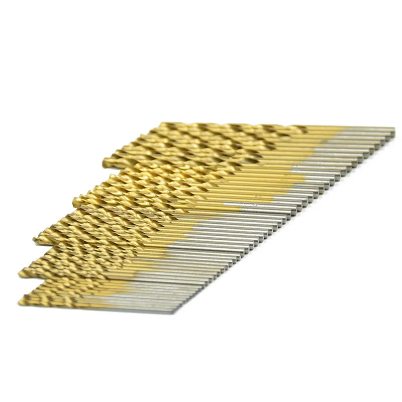 50PCs 1/1.5/2.0/2.5/3mmTitanium Coated HSS Drill Bit Tungsten Carbide Twist Drill Bit Power for Woodworking Tool Set 50PCs 1/1.5/2.0/2.5/3mmTitanium Coated HSS Drill Bit Tungsten Carbide Twist Drill Bit Power for Woodworking Tool Set