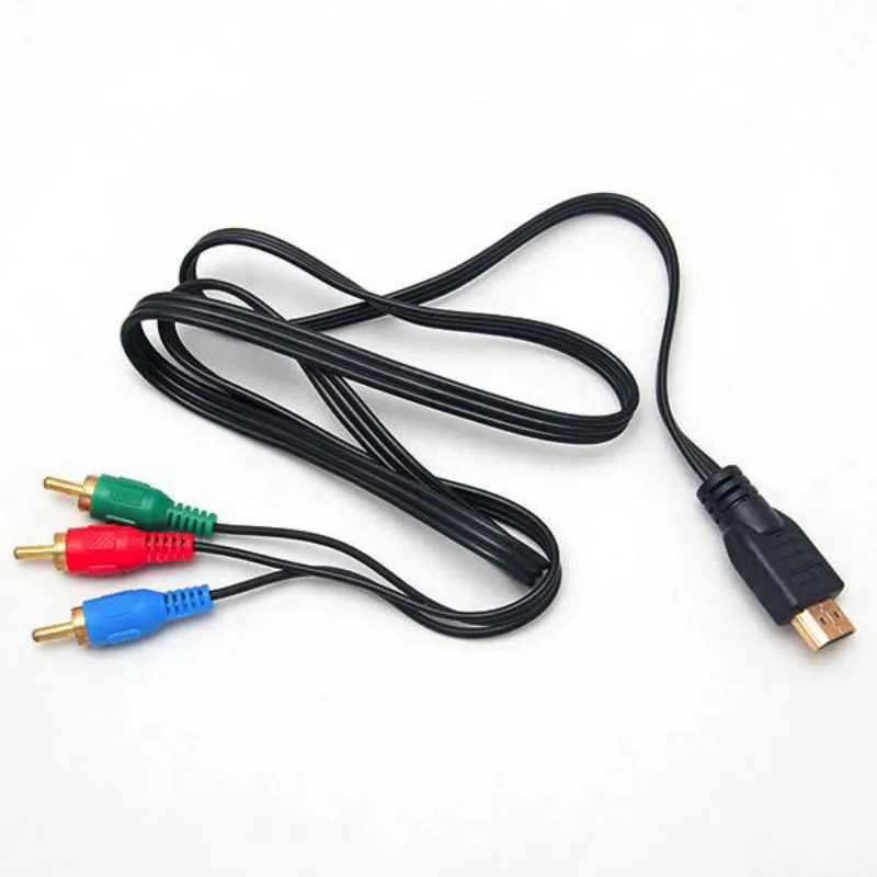 

1Pc For HDTV VGA 1m Video Component Convert Cable HDMI To 3RCA Adapter 3FT 3-RCA AV Cord Adapter