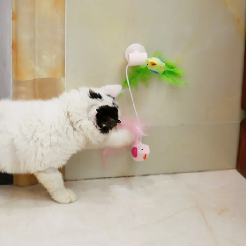 

Pet Toy Interactive Cats Cats Pet Catnip Bells Toys Kitten Birds Feather Toys Pet Cat Toy Accessories 2018