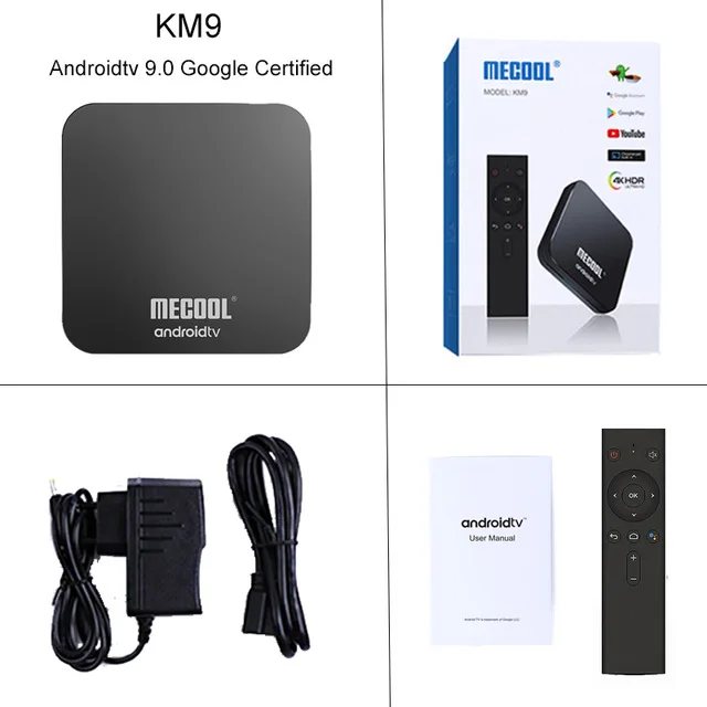 MECOOL KM9 A tv Android 9,0 Smart tv BOX Amlogic S905X2 Четырехъядерный 4G DDR4 32G EMMC rom телеприставка 4K 3D H.265 Wifi медиаплеер - Color: Android 9.0 KM9