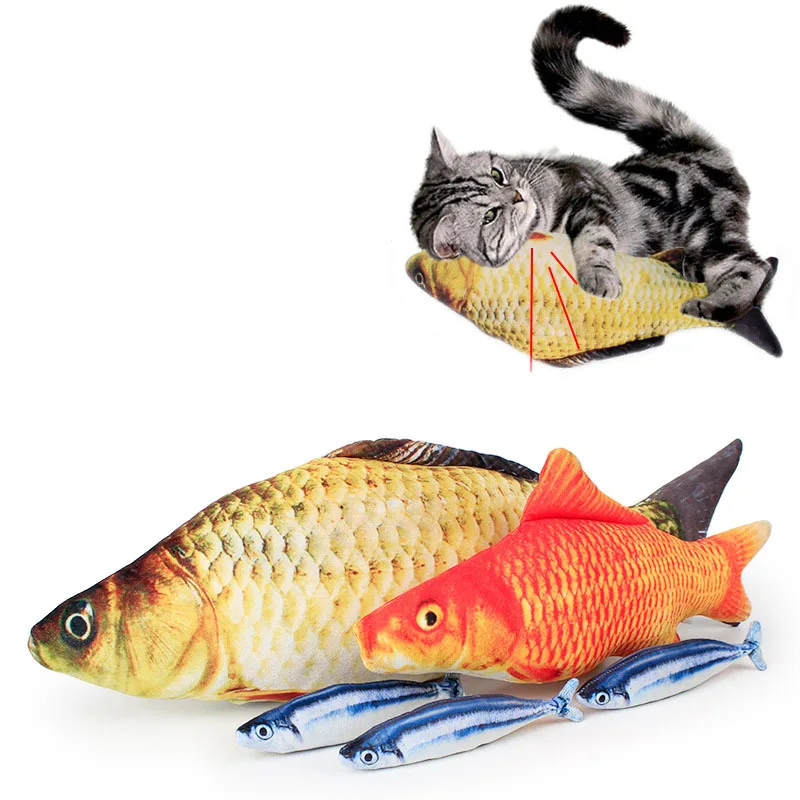 SYDZSW Cat Catnip Toys Fish Cat Toy Simulation Plush Fish Shape Doll