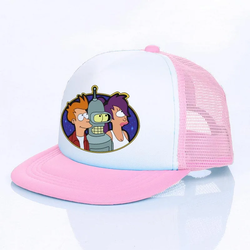 Planet Express Rocket Ship Outdorr Mesh Hat For Men Women Futurama Bender Meme Snapback Caps Combat Robot Trucker Cap YF107 - Цвет: YF10713