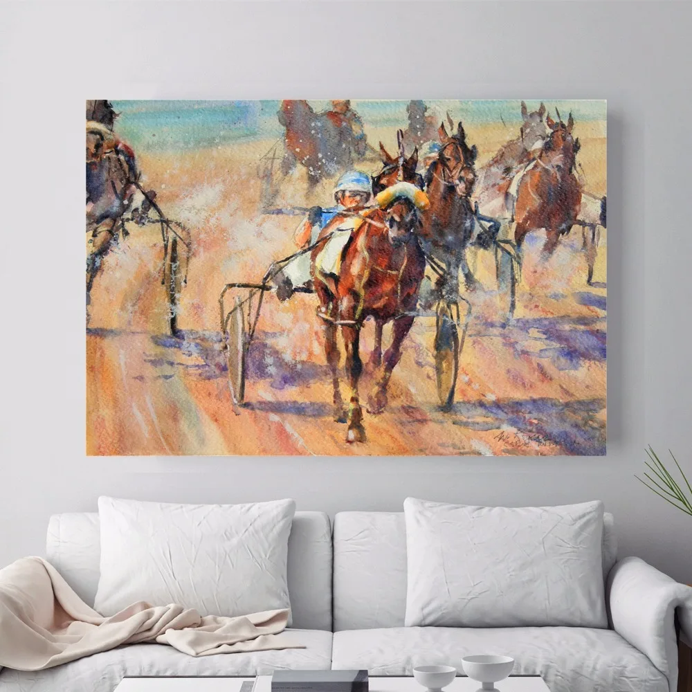 Horse Racing Classic Canvas Art Print Painting Poster Wall Pictures For Room Home Decoration Decor No Frame
