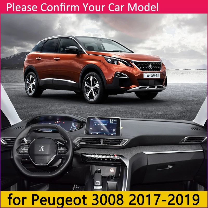 Противоскользящий коврик для приборной панели Peugeot 3008 2017 2018 2019 Mk2 3008GT GT