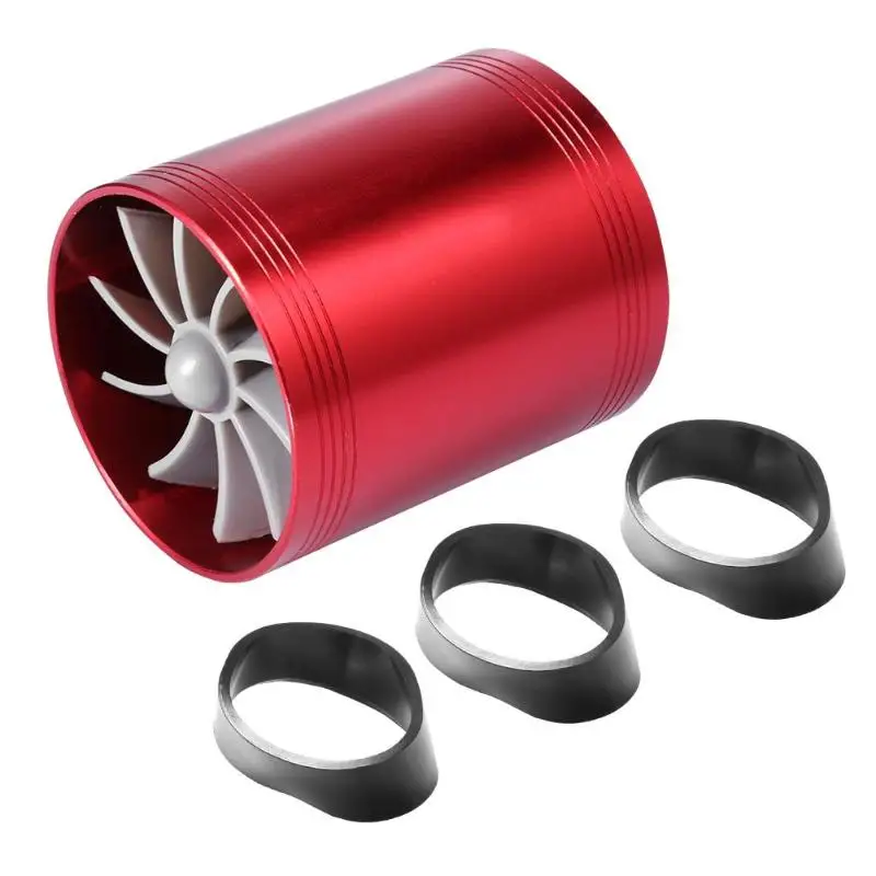 1 шт., автомобильное двойное турбинное турбозарядное устройство, воздухозаборник, вентилятор для экономии топлива, супер зарядное устройство, автомобильные аксессуары, супер зарядное устройство s& parts - Цвет: Красный