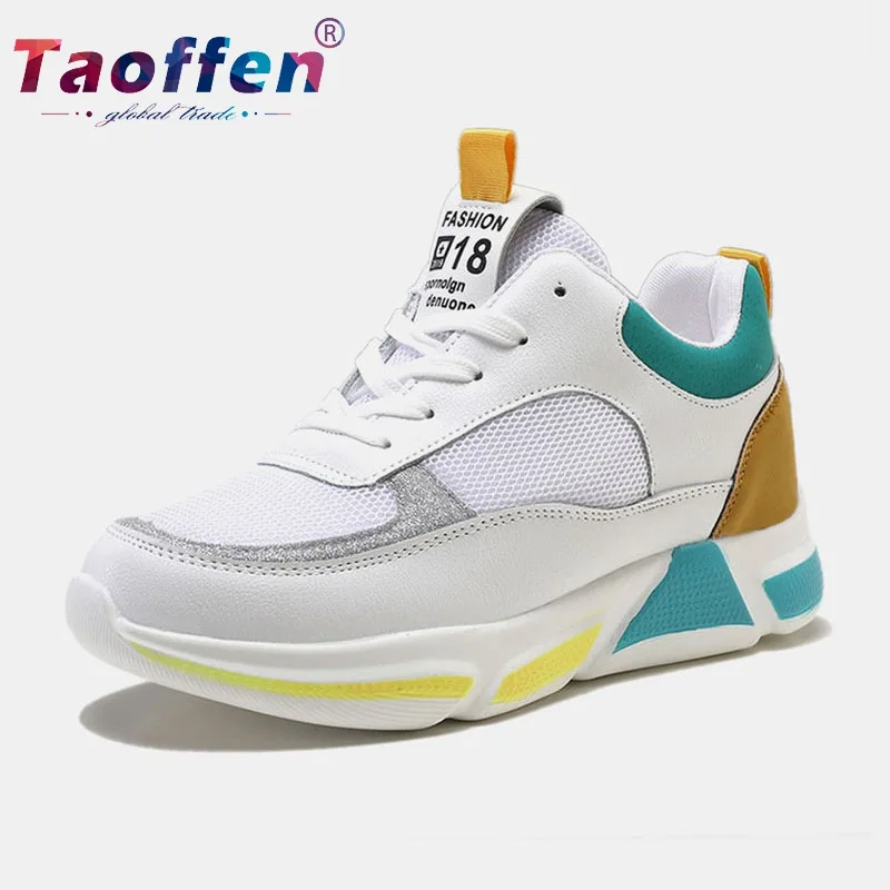 Taoffen Fashion Spring Sneakers Young Ladies Breathable Mesh Sports Running Shoes Women Thick Bottom Leisure Size 35-40 | Спорт и