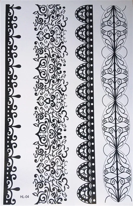 Nouvelle Mode Sh étanche En Métal Noir Henné Tatouages Femme