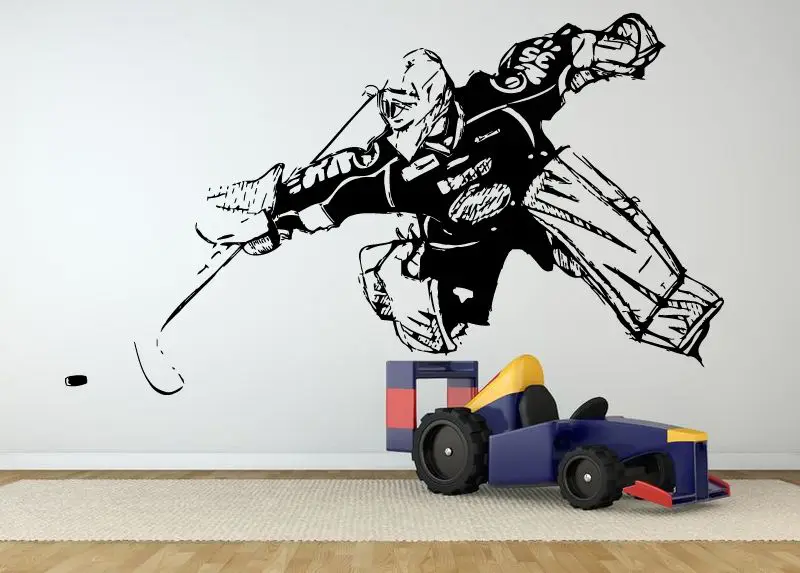 Wall Room Decor Art Vinyl Sticker Mural Decal Hockey Goalkeeper Big