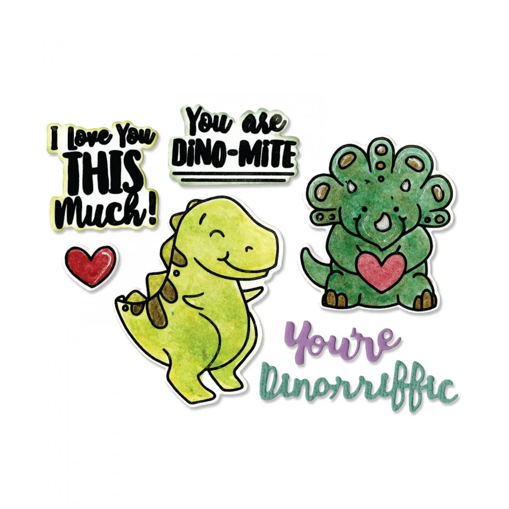 

Dino-mite Dinosaurs Metal Cutting Dies&Stamp Sillicone Stencil Scrapbook Album Embossing For Paper Card Making Handcrafts