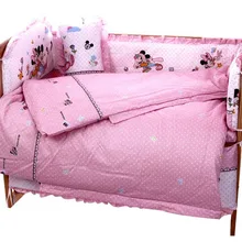 Промо-акция! 6 шт. детская кроватка наборы с наполнителем на вечеринку Перед родами; комплект детского постельного белья хлопок(3 бампер+ матрац+ подушка+ одеяло