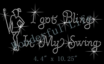 

Free shipping hotfix Rhinestone Motif Transfer Design Golf Rhinestone Iron On Transfer