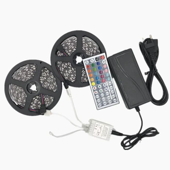 

5050 led strip White Warm White RGB 5m 10m fita de led tape diode feed tiras ribbon 12V led light with DC 12V power adapter