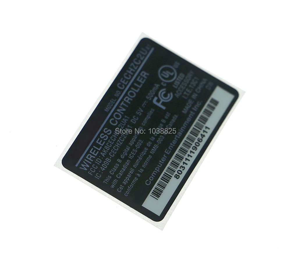 

60pcs For Playstation PS3 Wireless Controller Housing Shell Slim Black Back Sticker Lable Seals Repair Parts(A)