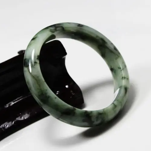 

free shipping 01554 Beautiful Certified Grade "A" Natural Green Jadeite Jade Gems Bangle Bracelet