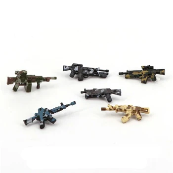 

6Pcs/Set Military Camo Police Gun Weapons Pack Army Soldiers Building Blocks MOC Arms City Compatible With Weapon Series X122