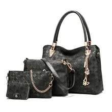 Mujeres de la marca bolsa de 4/set bolsas de mano de las señoras de cuero grandes bolsas de hombro del totalizador de crossbody bolsas feminina monederos y bolsos