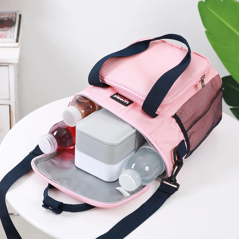 Одноцветная Изолированная Сумочка для ланча Женская термомодная переносная сумка-холодильник для ланча для женщин детская сумка-Органайзер для еды и пикника