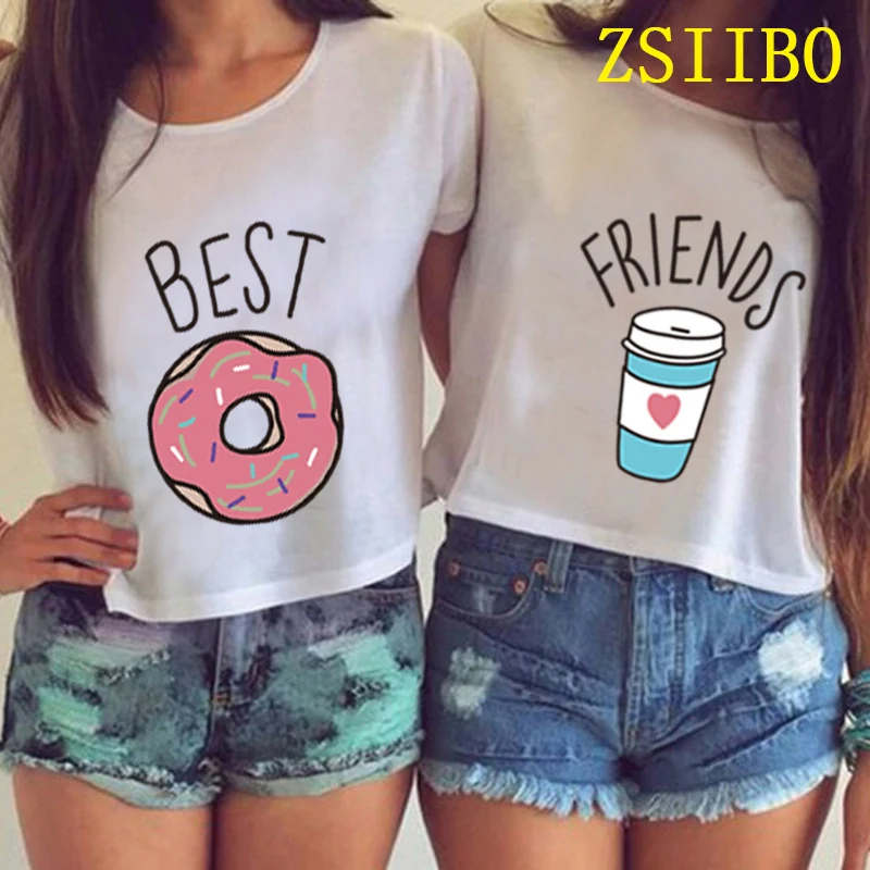 

T Shirts ZSIIBO Women Fashion Casual O Neck Short Sleeve Printed Ladies shirt Hamburg Chips Best Friends Sexy Tops