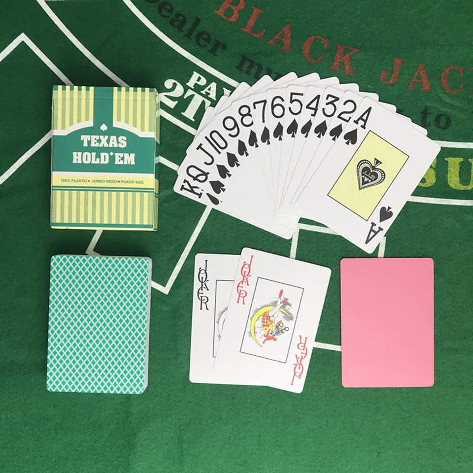 Yernea 4 компл./лот покер баккара Техасский Холдем Пластик игральных карт глазурь покер карт зеленый и коричневый настольные игры