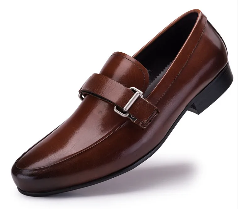 Классический дизайн Для мужчин кожа с круглым носком Бизнес поскользнуться на низкий Топ рабочая обувь Мужчины Весна Осень