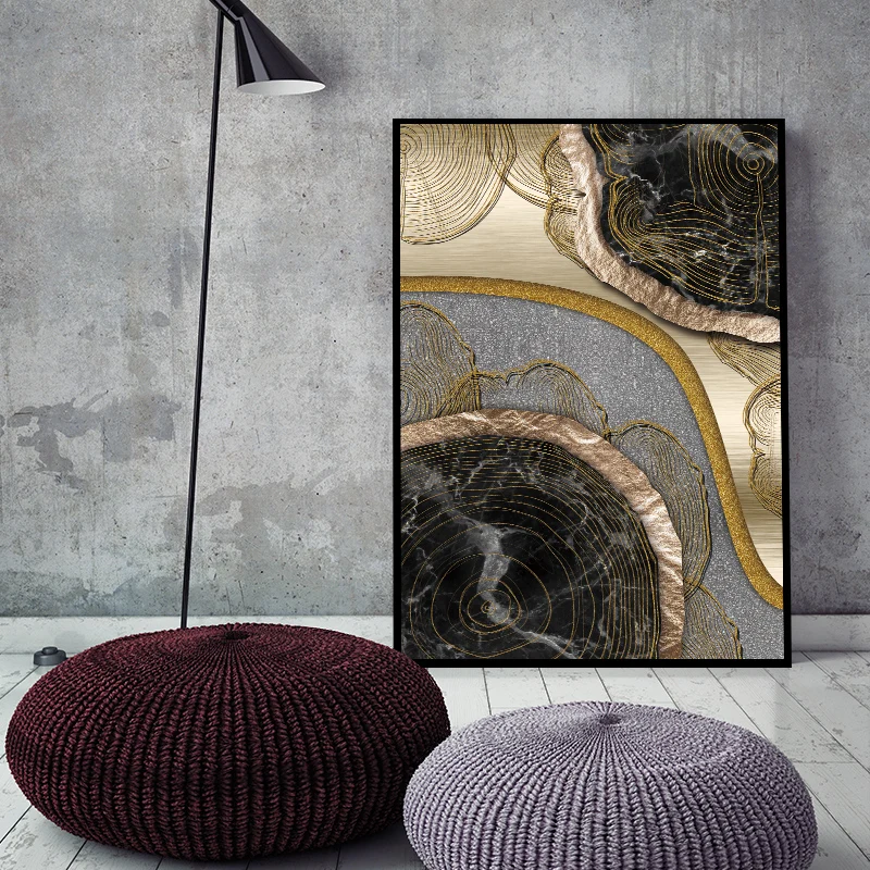 

Ins Style Abstract Canvas Painting On The Wall Golden Years Posters HD Artistic Prints For Living Room Aisle Home Decor Fashion