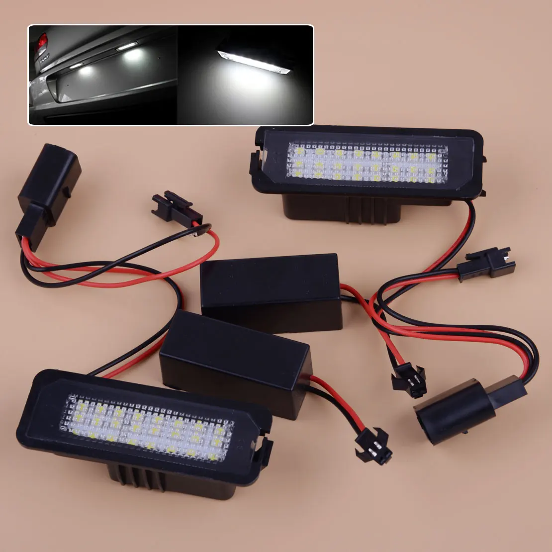 Buy DWCX 2pcs Plastic LED License Plate Light Fit For