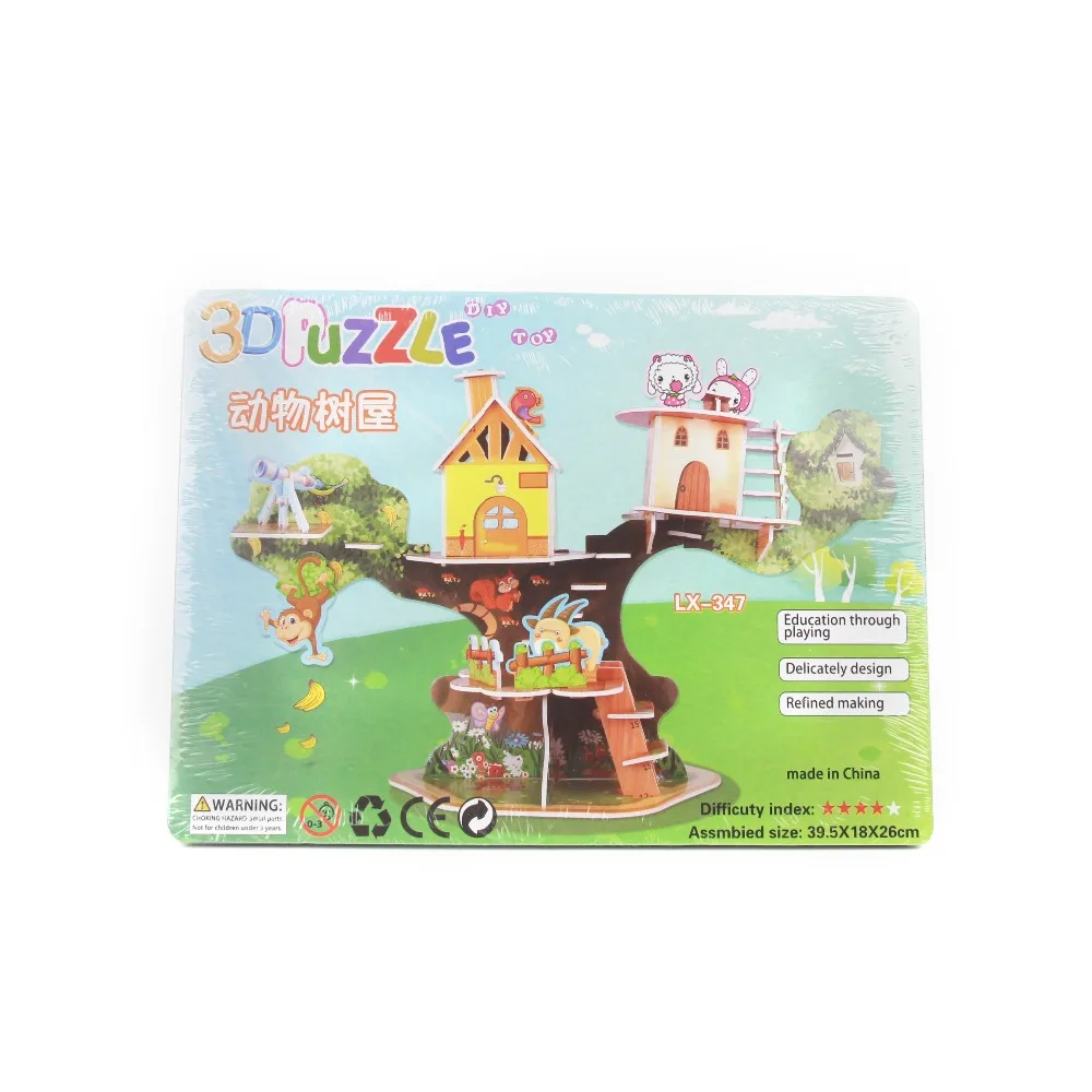 Terbaru DIY 3D Hewan Pohon Rumah Model Puzzle Mainan Anak Dewasa