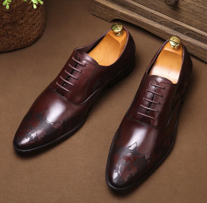 Formales Puntiagudo Clásico De Del Zapatos Pic Retro Encaje Negocios Pic as Cuero Los Derby As Pie Hombres Dedo Real Oficina Hombre 4Yfaqp4r
