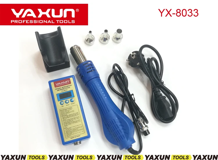 YAXUN YX8033 портативный микрокомпьютер SMD паяльная станция мини-пистолет горячего воздуха для ремонта мобильных телефонов