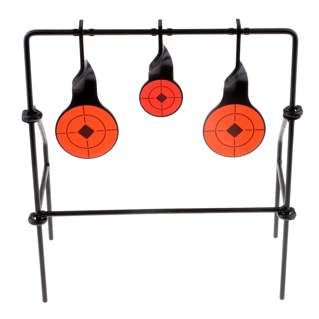 Heavy Duty Steel Shooting Target Self Resetting Plinking Spinning Target with 3 Plates