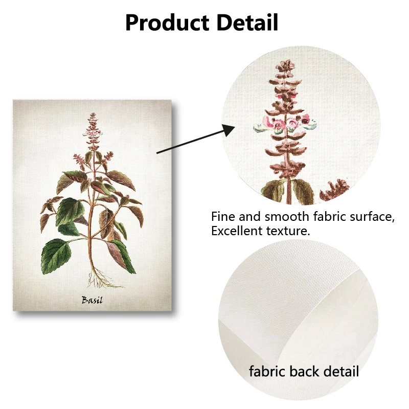 Травяные картины на холсте, винтажные травяные иллюстрации, плакаты и принты, кулинарные травы, растительное искусство на кухне, настенная художественная картина, Декор