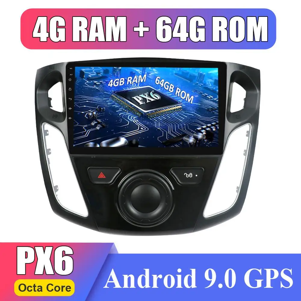 

4G RAM Android 9.0 GPS navigation Car DVD Player For Ford For Focus 2012-2017 multimedia 2 din radio recorder rear view camera