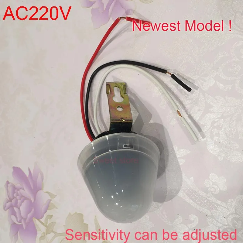 Free Shipping Adjustable  AC220v 10A Auto On Off Photocell Street Light Photoswitch Sensor Switch CM057 (3)