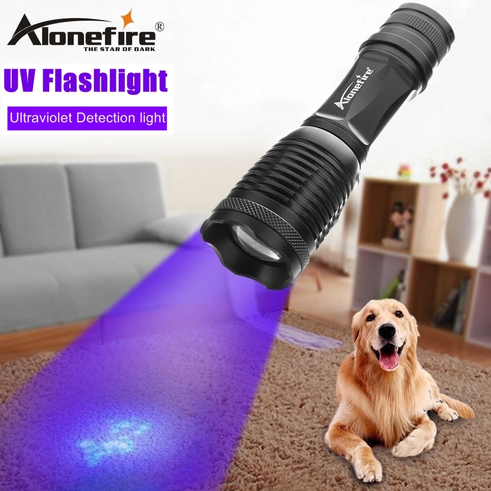 AloneFire сверхмощный зум УФ светильник Ultraviol флэш 395nm Безопасность путешествий для