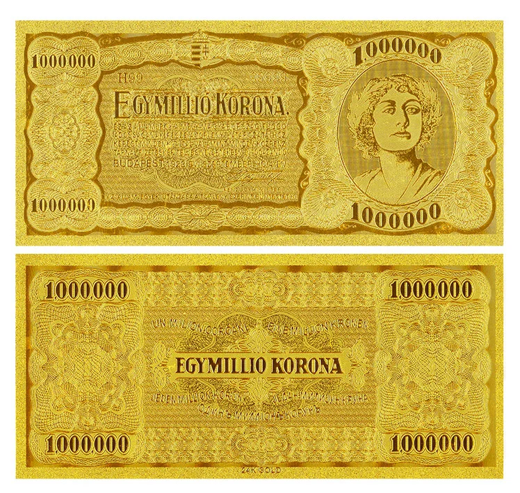 Высококачественная золотая фольга для банкнот венгрия 1000000 Forint в качестве