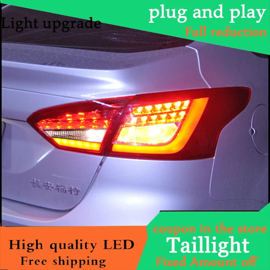 

Car Styling Tail Light Case For Ford Focus Sedan Taillights 2012-2014 LED Tail Lamp Rear Lamp DRL+Brake+Park+Signal led light