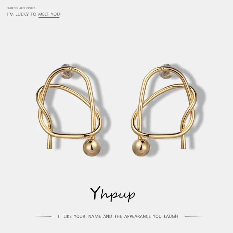 

Yhpup New Charms Irregular Zinc Alloy Small Stud Earrings Fashion Unique Statement Stylish Earrings Pendientes Mujer Moda 2019