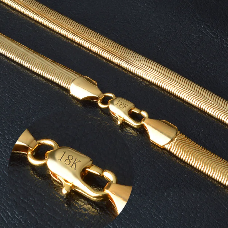 Mostyle Новая мода 6 мм крутая цепочка для мужчин золотого цвета В Стиле Хип-Хоп Плоская цепочка для женщин