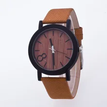 Cindiry Simulation Wooden Dial Watch PU Leather Band Sports Casual Watch For Men Women Watches Relogio