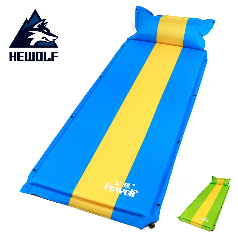 

HEWOLF outdoor 192*66*3cm single automatic inflatable cushion pad moisture-proof bed mattress outdoor tent stitching mat