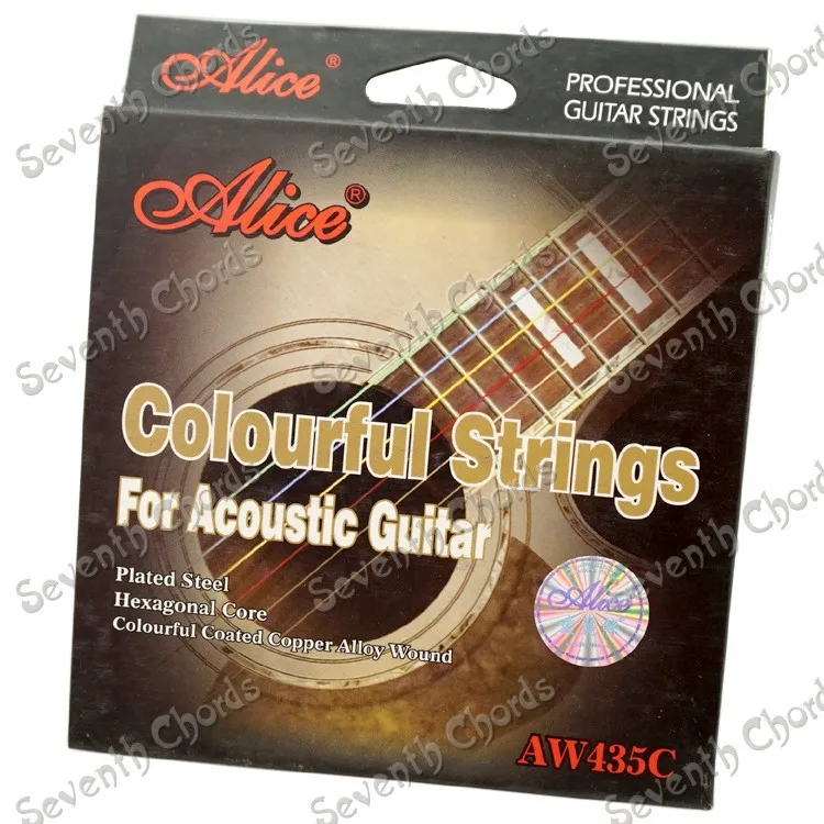 2 Set Alice AW435C Colored Acoustic Guitar String 1st 6th(011 052