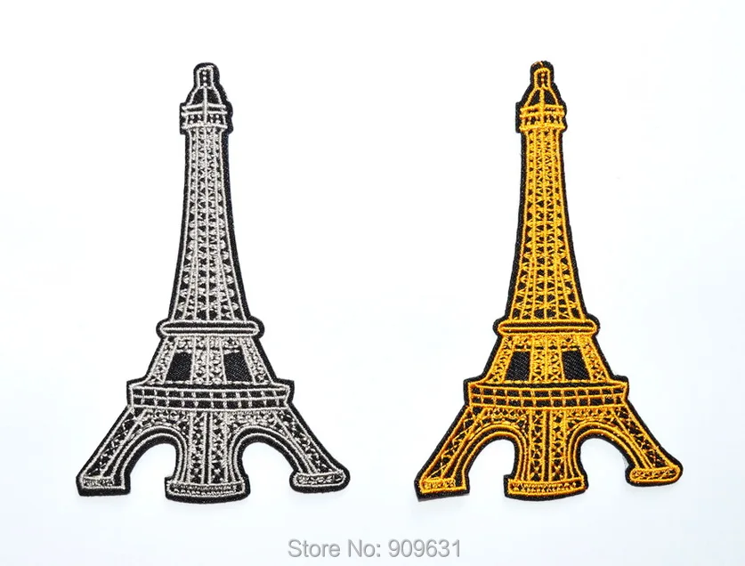 

free shiping ~ Eiffel Tower Paris France retro boho europe appliques iron-on patches iron on Applique Yellow and Black