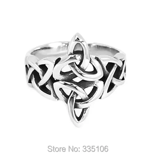 

Wholesale Claddagh Irish Patter Biker Ring Stainless Steel Jewelry Silver Celtic Knot Ring Wedding Ring for Women SWR0637